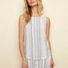 Striped Sleeveless Top with Side Buttons