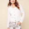 Frayed Hem Cropped Button Up Jacket