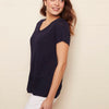 Simple Linen V-Neck T-Shirt