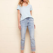 Embroidered Cuff Jeans