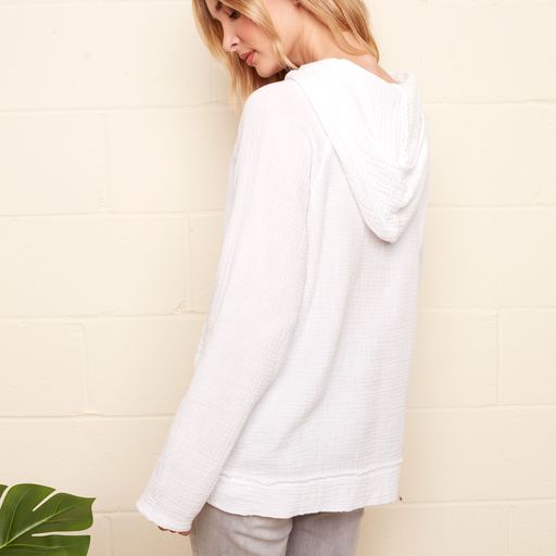 Hooded Bubble Long Sleeve Top