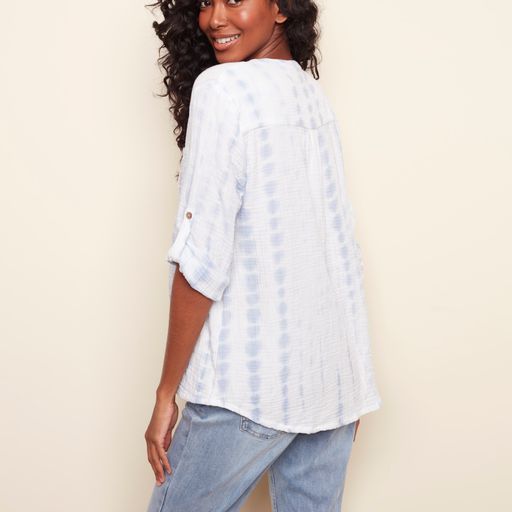 Tie-Dye Bubble Gauze Blouse